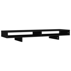 vidaXL Monitorständer Schwarz 100x27x14 cm Massivholz Kiefer