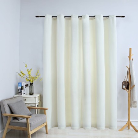 vidaXL Verdunkelungsvorhang mit Metallösen Samt Creme 290 x 245 cm
