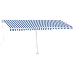 vidaXL Standmarkise Manuell Einziehbar 500x300 cm Blau/Weiß