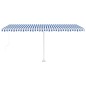 vidaXL Standmarkise Manuell Einziehbar 500x300 cm Blau/Weiß vidaXL Standmarkise Manuell Einziehbar 500x300 cm Blau/Weiß