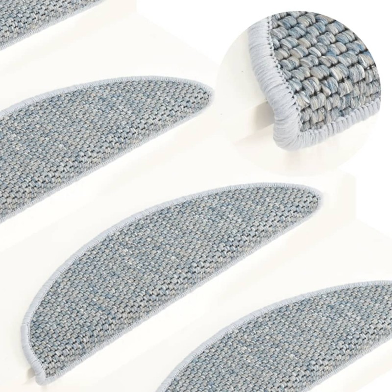 vidaXL Treppenmatten Selbstklebend Sisal-Optik 15 Stk. 65x21x4 cm Blau vidaXL Treppenmatten Selbstklebend Sisal-Optik 15 Stk. 65x21x4 cm Blau