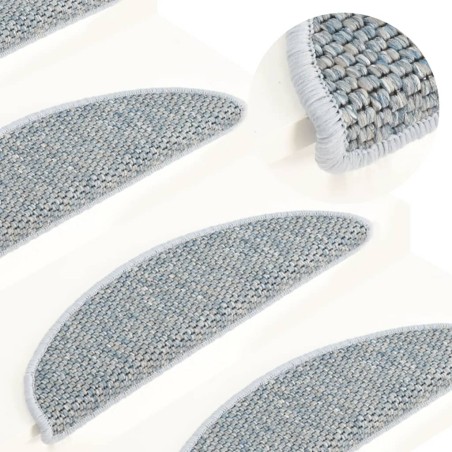 vidaXL Treppenmatten Selbstklebend Sisal-Optik 15 Stk. 65x21x4 cm Blau