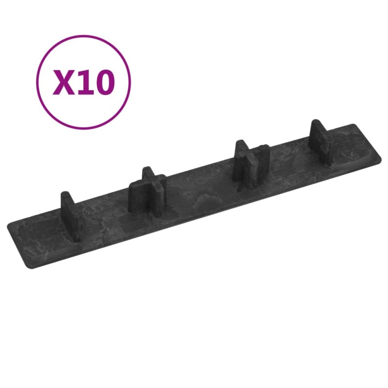 vidaXL Endkappen für Terrassendielen 10 Stk. Schwarz Kunststoff vidaXL Endkappen für Terrassendielen 10 Stk. Schwarz Kunststoff