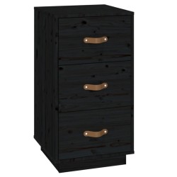 vidaXL Nachttisch Schwarz 40x40x75 cm Massivholz Kiefer