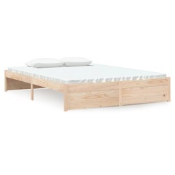 vidaXL Massivholzbett 135x190 cm