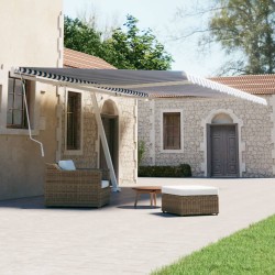 vidaXL Gelenkarmmarkise mit Pfosten 600x300 cm Blau & Weiß