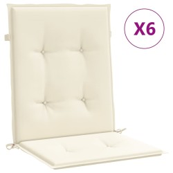 vidaXL Gartenstuhlauflagen für Niedriglehner 6 Stk. Creme 100x50x3 cm