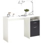 FMD Schreibtisch mit 1 Schublade 123×50×76,5 cm Weiß und Schwarz FMD Schreibtisch mit 1 Schublade 123×50×76,5 cm Weiß und Schwarz