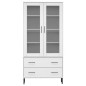 vidaXL Bücherschrank OSLO Metallbeine Weiß 85x35x172,5 cm Massivholz vidaXL Bücherschrank OSLO Metallbeine Weiß 85x35x172,5 cm Massivholz