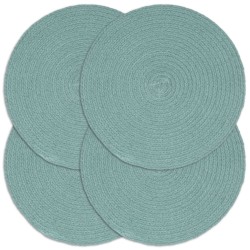 vidaXL Tischsets 4 Stk. Uni Grün 38 cm Rund Baumwolle 