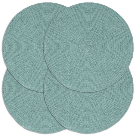 vidaXL Tischsets 4 Stk. Uni Grün 38 cm Rund Baumwolle 