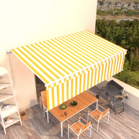 vidaXL Gelenkarmmarkise mit Rollo 5x3 m Gelb & Weiß