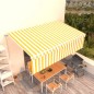 vidaXL Gelenkarmmarkise mit Rollo 5x3 m Gelb & Weiß vidaXL Gelenkarmmarkise mit Rollo 5x3 m Gelb & Weiß
