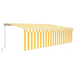 vidaXL Gelenkarmmarkise mit Rollo 5x3 m Gelb & Weiß
