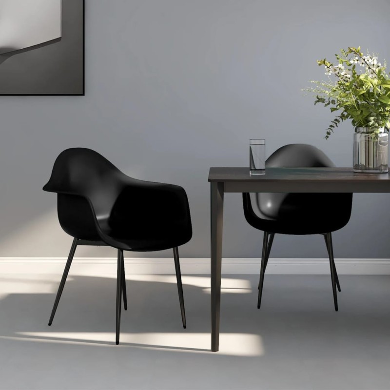 vidaXL Esszimmerstühle 2 Stk. Schwarz PP vidaXL Esszimmerstühle 2 Stk. Schwarz PP