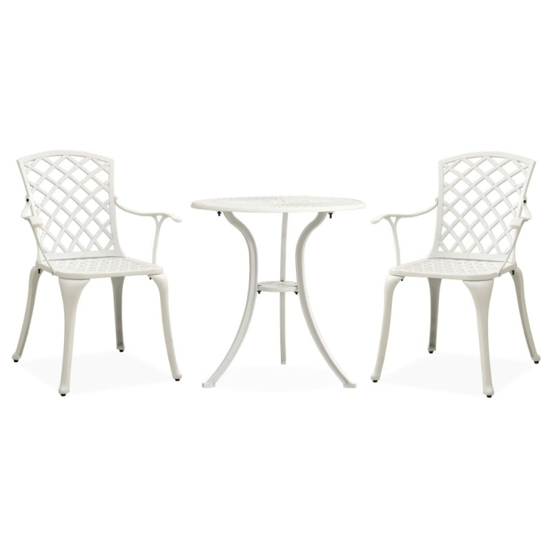 vidaXL 3-tlg. Bistro-Set Aluminiumguss Weiß vidaXL 3-tlg. Bistro-Set Aluminiumguss Weiß