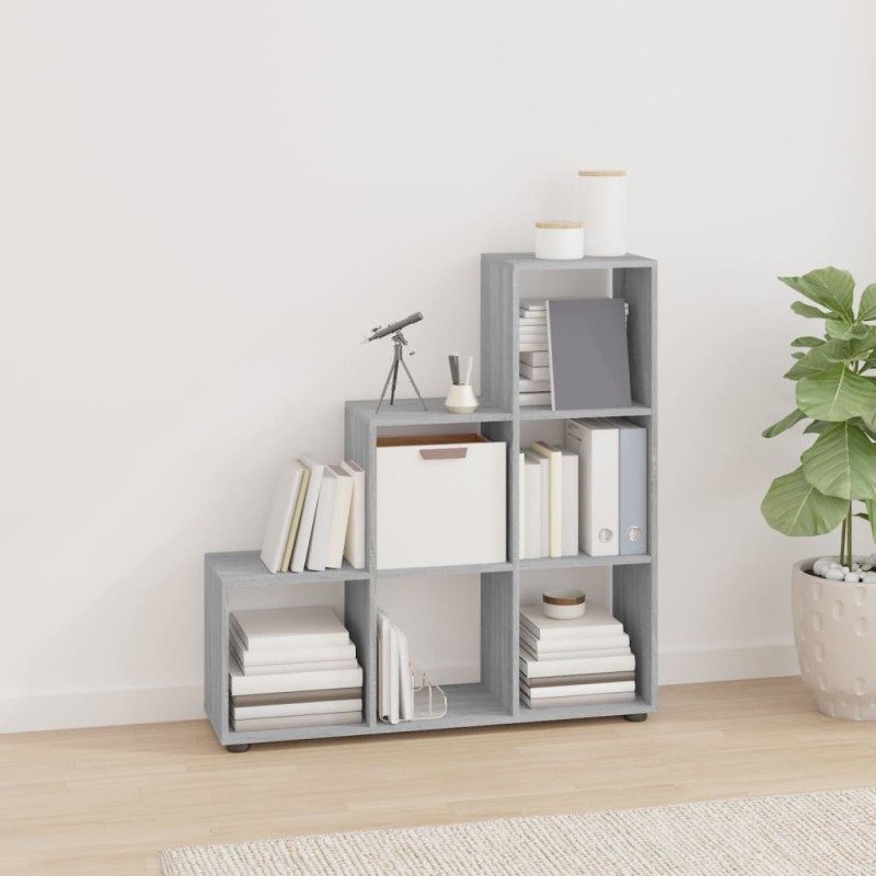 vidaXL Treppenregal Grau Sonoma 107 cm Holzwerkstoff vidaXL Treppenregal Grau Sonoma 107 cm Holzwerkstoff