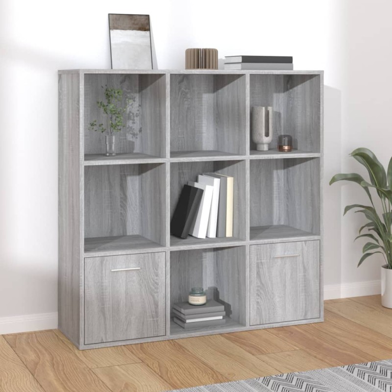 vidaXL Bücherschrank Grau Sonoma 98x30x98 cm vidaXL Bücherschrank Grau Sonoma 98x30x98 cm