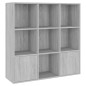 vidaXL Bücherschrank Grau Sonoma 98x30x98 cm vidaXL Bücherschrank Grau Sonoma 98x30x98 cm