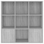 vidaXL Bücherschrank Grau Sonoma 98x30x98 cm vidaXL Bücherschrank Grau Sonoma 98x30x98 cm