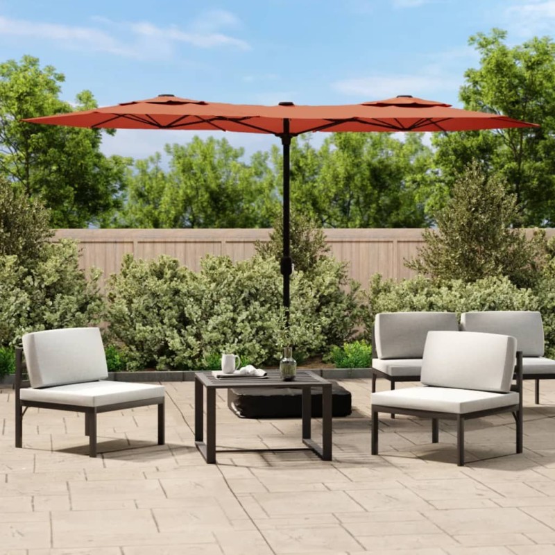 vidaXL Doppelsonnenschirm Terrakotta 316x240 cm vidaXL Doppelsonnenschirm Terrakotta 316x240 cm