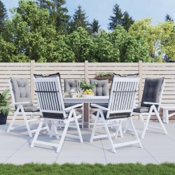 Gartenstuhlauflagen für Hochlehner 6 Stk. Grau 120x50x7cm Stoff