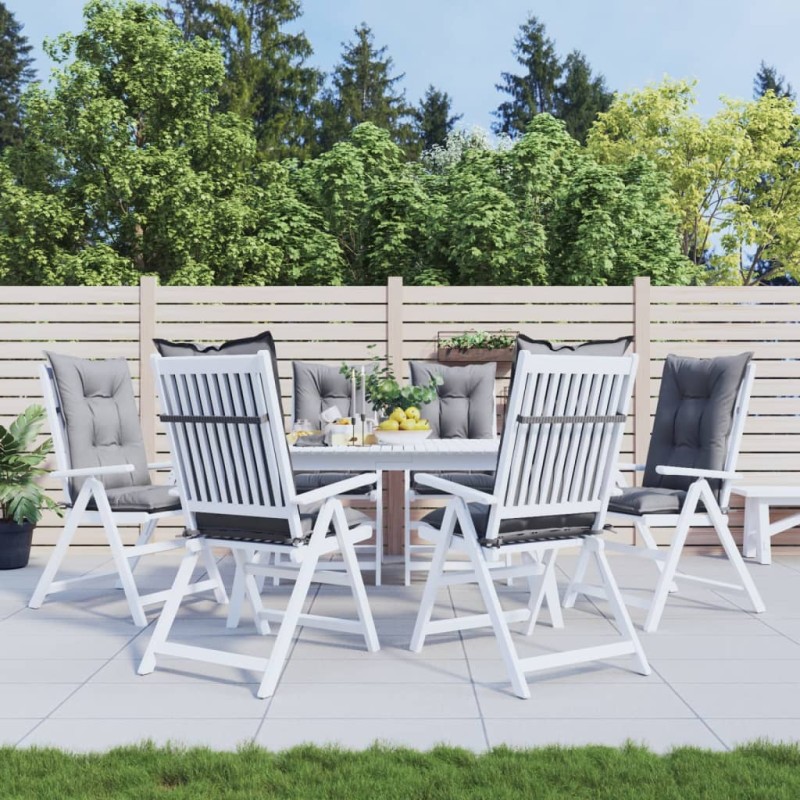 Gartenstuhlauflagen für Hochlehner 6 Stk. Grau 120x50x7cm Stoff Gartenstuhlauflagen für Hochlehner 6 Stk. Grau 120x50x7cm Stoff