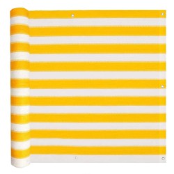 vidaXL Balkonschirm HDPE 75 x 400 cm Gelb und Weiß
