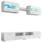 VidaXL 5-tlg. TV-Wohnwand-Set mit LED-Leuchten Hochglanz-Weiß VidaXL 5-tlg. TV-Wohnwand-Set mit LED-Leuchten Hochglanz-Weiß
