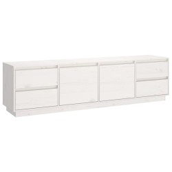 vidaXL TV-Schrank Weiß 176x37x47,5 cm Massivholz Kiefer