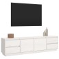 vidaXL TV-Schrank Weiß 176x37x47,5 cm Massivholz Kiefer vidaXL TV-Schrank Weiß 176x37x47,5 cm Massivholz Kiefer