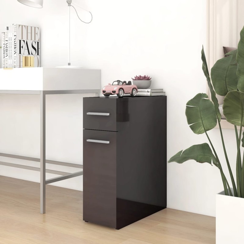 vidaXL Apothekerschrank Hochglanz-Grau 20x45,5x60 cm Holzwerkstoff vidaXL Apothekerschrank Hochglanz-Grau 20x45,5x60 cm Holzwerkstoff