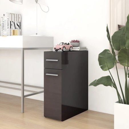 vidaXL Apothekerschrank Hochglanz-Grau 20x45,5x60 cm Holzwerkstoff