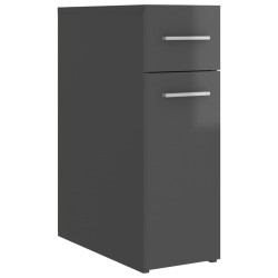 vidaXL Apothekerschrank Hochglanz-Grau 20x45,5x60 cm Holzwerkstoff