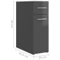 vidaXL Apothekerschrank Hochglanz-Grau 20x45,5x60 cm Holzwerkstoff vidaXL Apothekerschrank Hochglanz-Grau 20x45,5x60 cm Holzwerkstoff