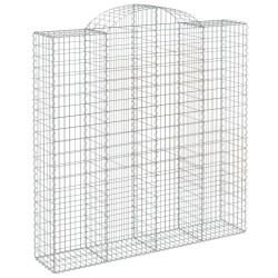 vidaXL Gabione mit Hochbogen 200x50x200/220 cm Verzinktes Eisen