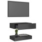 vidaXL TV-Schrank mit LED-Leuchten Hochglanz-Grau 60x35 cm vidaXL TV-Schrank mit LED-Leuchten Hochglanz-Grau 60x35 cm
