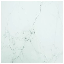 vidaXL Tischplatte Weiß 80x80 cm 6 mm Hartglas in Marmoroptik