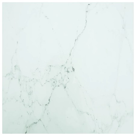 vidaXL Tischplatte Weiß 80x80 cm 6 mm Hartglas in Marmoroptik