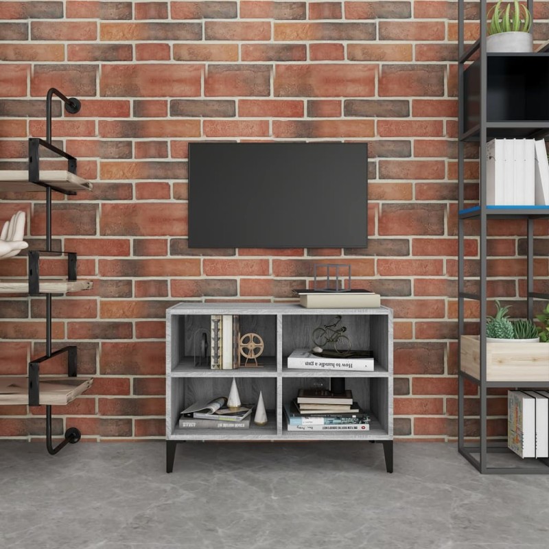 vidaXL TV-Schrank mit Metallbeinen Grau Sonoma 69,5x30x50 cm vidaXL TV-Schrank mit Metallbeinen Grau Sonoma 69,5x30x50 cm