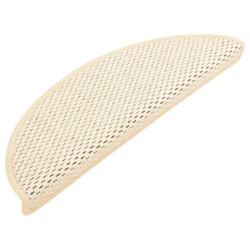 vidaXL Treppenmatten Selbstklebend Sisal-Optik 15 Stk. 56x17x3cm Creme