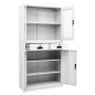 vidaXL Büroschrank Weiß 90x40x180 cm Stahl und Hartglas