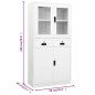 vidaXL Büroschrank Weiß 90x40x180 cm Stahl und Hartglas