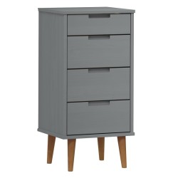 vidaXL Schubladenschrank MOLDE Grau 40x35x82 cm Massivholz Kiefer