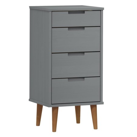 vidaXL Schubladenschrank MOLDE Grau 40x35x82 cm Massivholz Kiefer