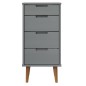 vidaXL Schubladenschrank MOLDE Grau 40x35x82 cm Massivholz Kiefer vidaXL Schubladenschrank MOLDE Grau 40x35x82 cm Massivholz Kiefer