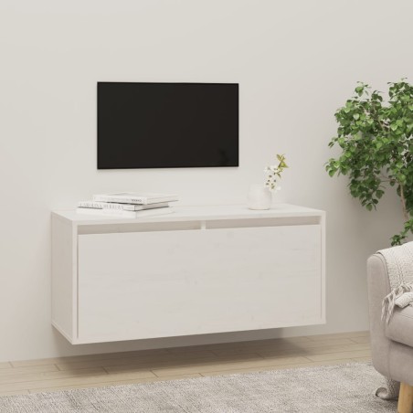 vidaXL Wandschrank Weiß 80x30x35 cm Massivholz Kiefer