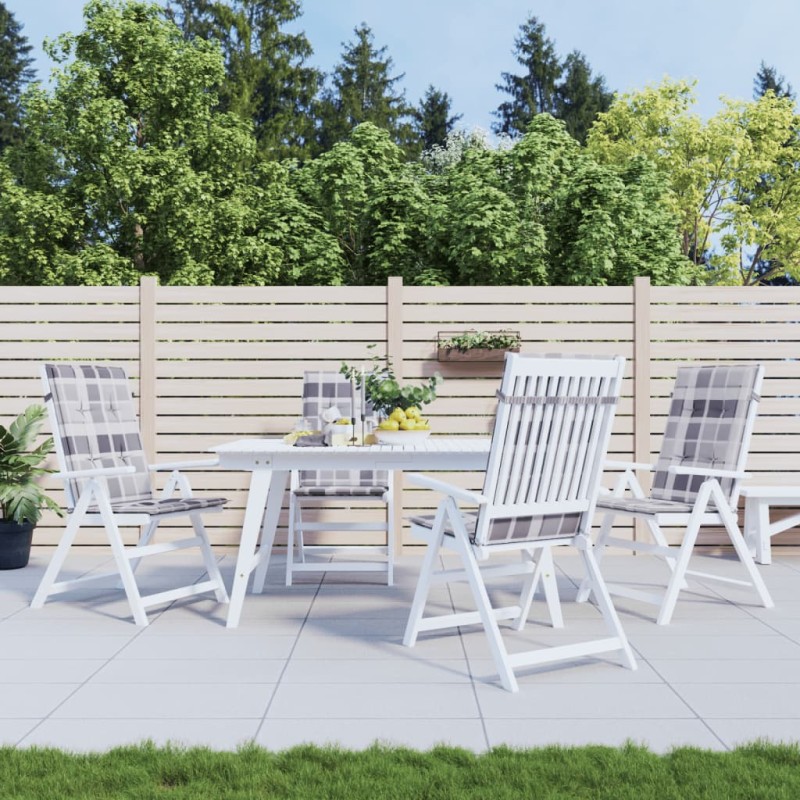 Gartenstuhlauflagen für Hochlehner 4 Stk. 120x50x3cm Stoff Gartenstuhlauflagen für Hochlehner 4 Stk. 120x50x3cm Stoff