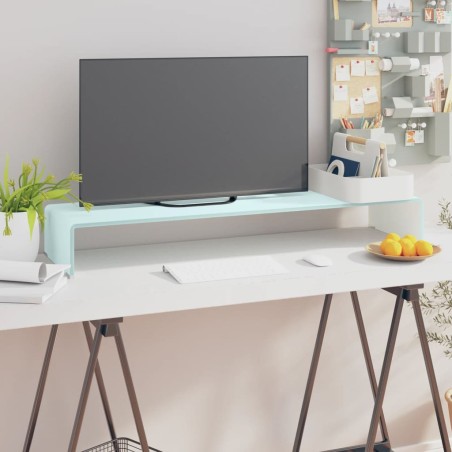 vidaXL TV-Aufsatz/Monitorerhöhung Glas Grün 100x30x13 cm