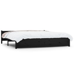 vidaXL Massivholzbett Schwarz 180x200 cm